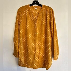 Old Navy Yellow Polka Dot Blouse